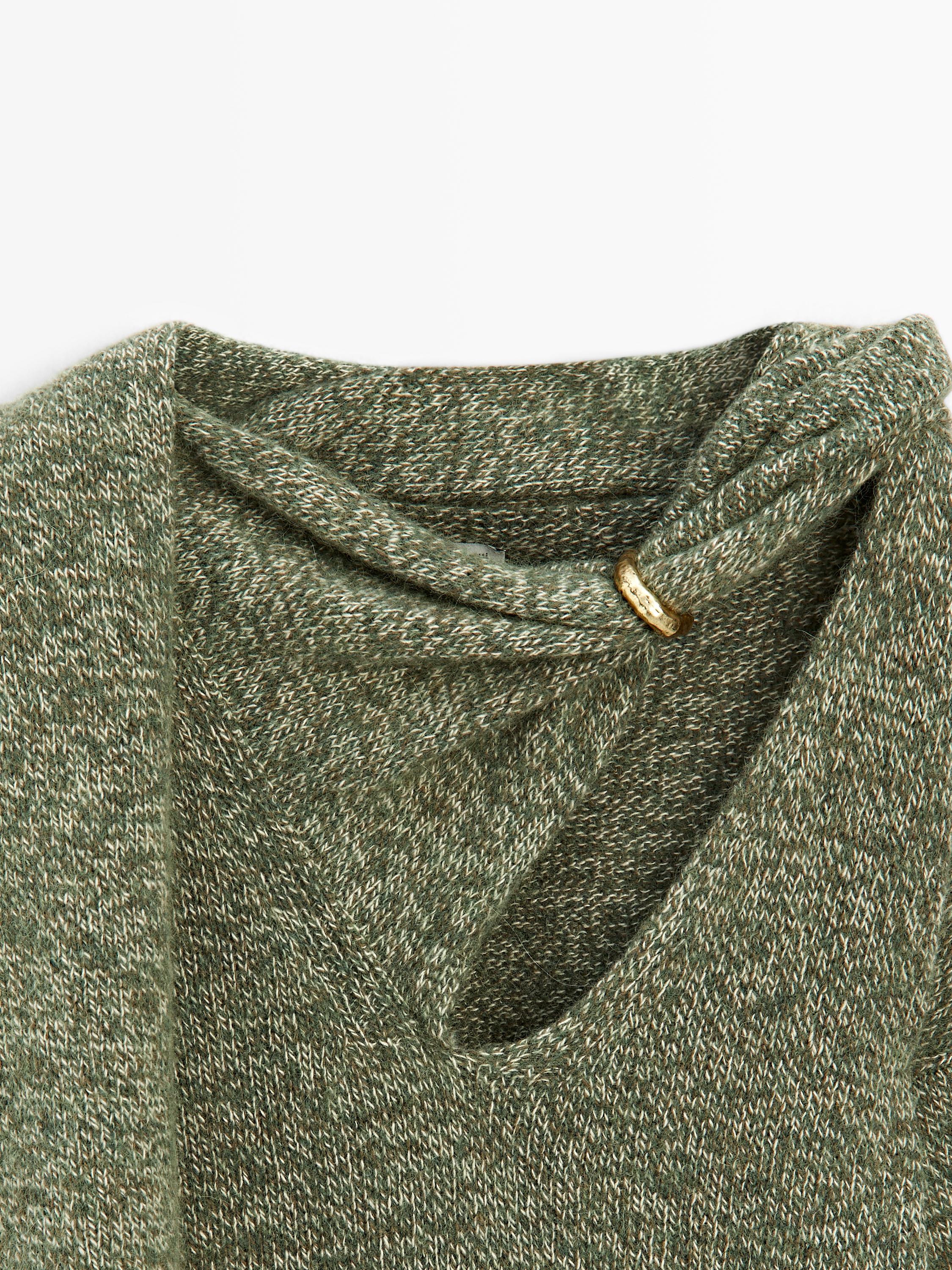 Flecked knit sweater with scarf - STUDIO